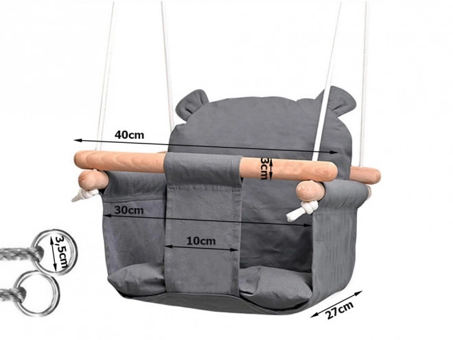 Kinder schommel met houten zitje