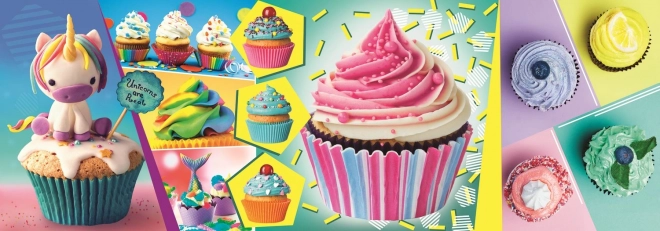 TREFL Panoramische puzzel Kleurrijke cupcakes 1000 stukjes