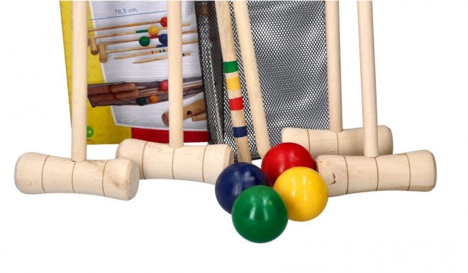 Houten speelset croquet 24 onderdelen - voor kinderen en volwassenen