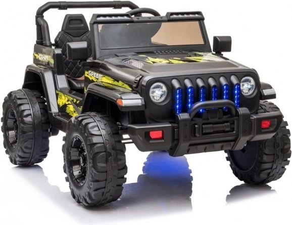 Elektrische kinderauto terrein-jeep, zwart