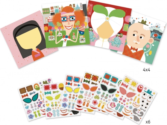 DJECO Stickerset Gezichten