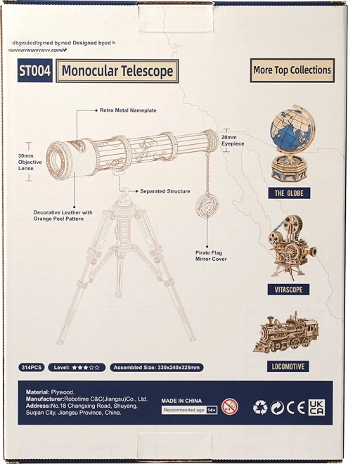 ROBOTIME Rokr Houten Model van een Monoculaire Telescoop