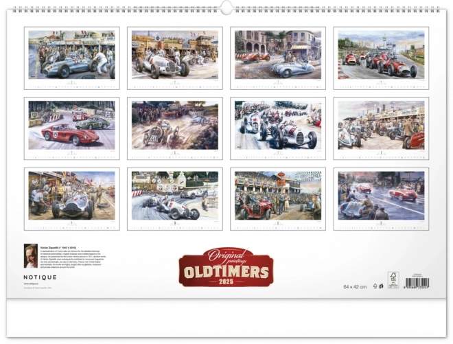 NOTIQUE Muurkalender Oldtimers – Václav Zapadlík 2025, 64 x 42 cm