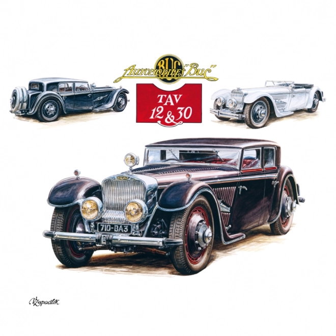 NOTIQUE Notitiekalender Classic Cars – Václav Zapadlik, 2025, 30 x 30 cm