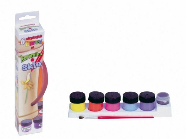 Acrylverf met kwast 6 stuks