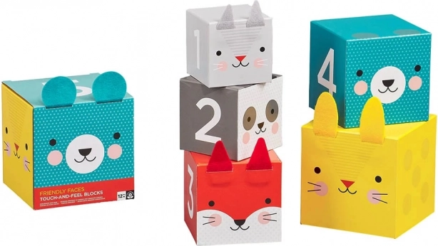 Petit Collage Toren met blokken met diertjes