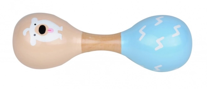 Blauwe houten muziekinstrumenten set