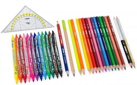 Set van pastels en stiften Terug naar school - 31 stuks