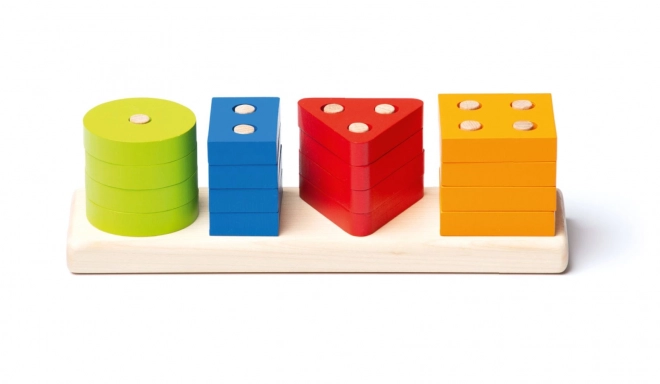 CUBIKA 15337 Sorteren van vormen V - houten puzzel 17 stukken