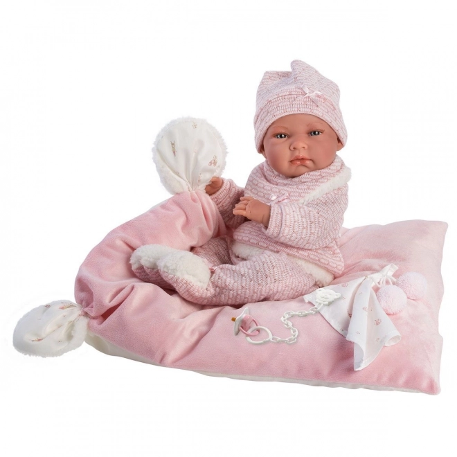 Llorens 73860 PASGEBOREN MEISJE - realistische babypop met volledig lichaam van vinyl - 40 cm
