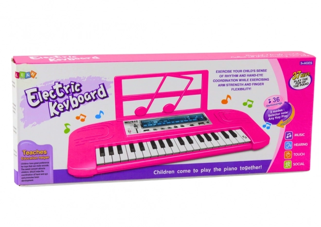 Elektrische kinder piano 36 melodieën roze