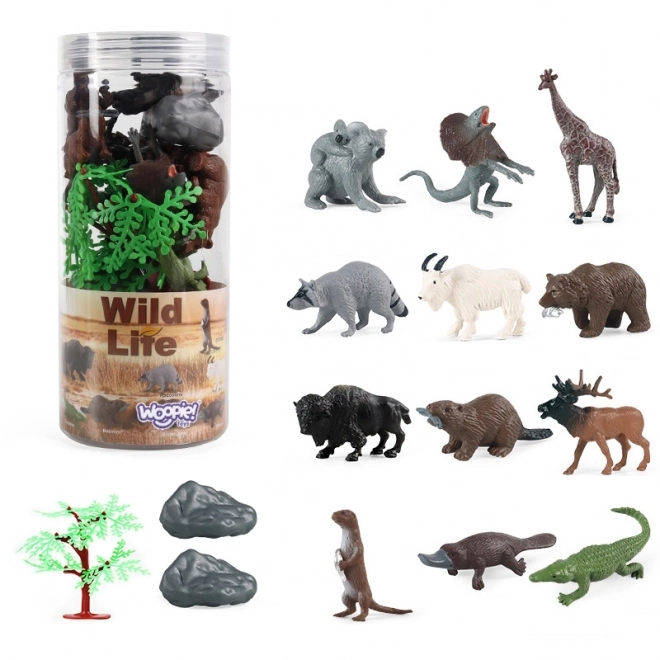 WOOPIE set wilde dierenfiguren, 15 stuks