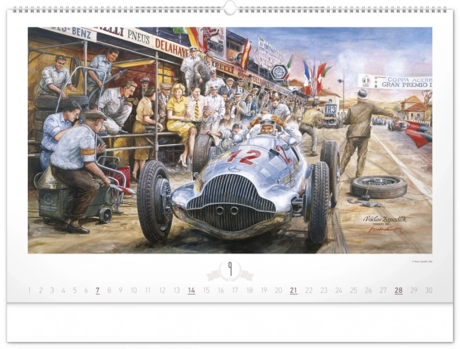 NOTIQUE Muurkalender Oldtimers – Václav Zapadlík 2025, 64 x 42 cm