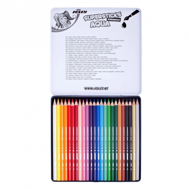 Supersticks Aqua 24 kleuren in metalen doos