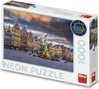 Neonpuzzel Storm boven Antwerpen 1000 stukjes