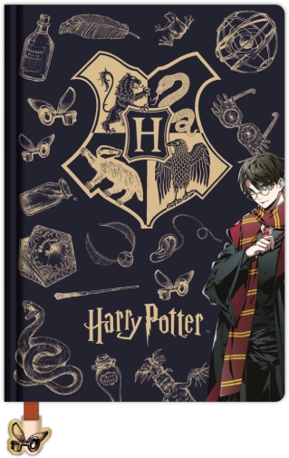 Harry Potter gelinieerd notitieblok A5 Navy & Gold