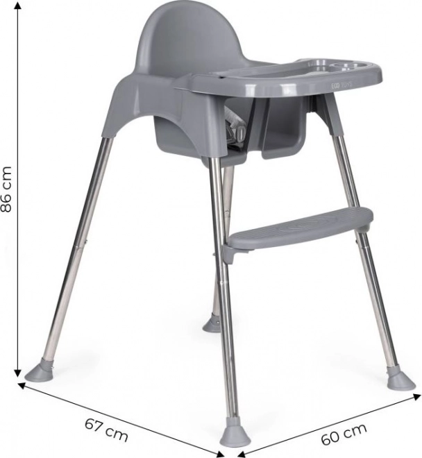 ECOTOYS Eetstoeltje 2in1 grijs