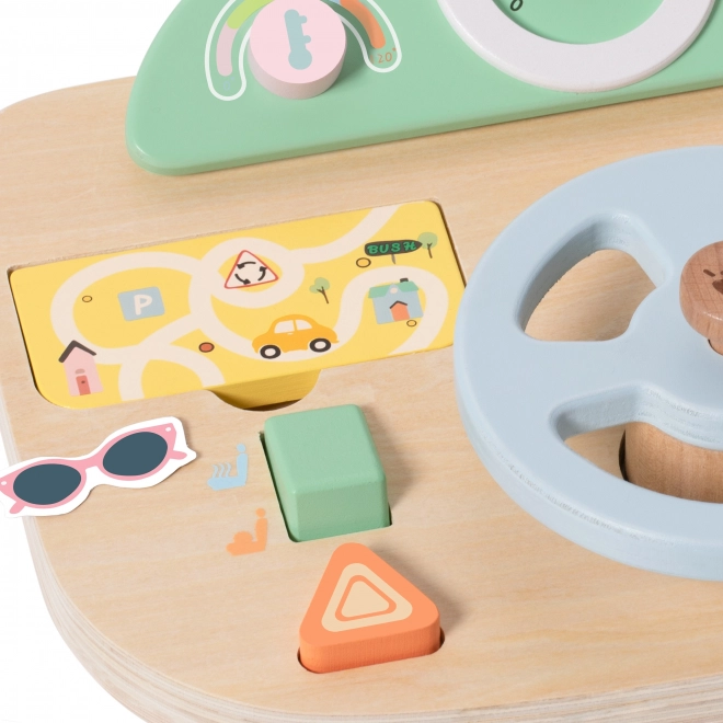 Houten multifunctioneel stuurvormig bedieningspaneel Classic World