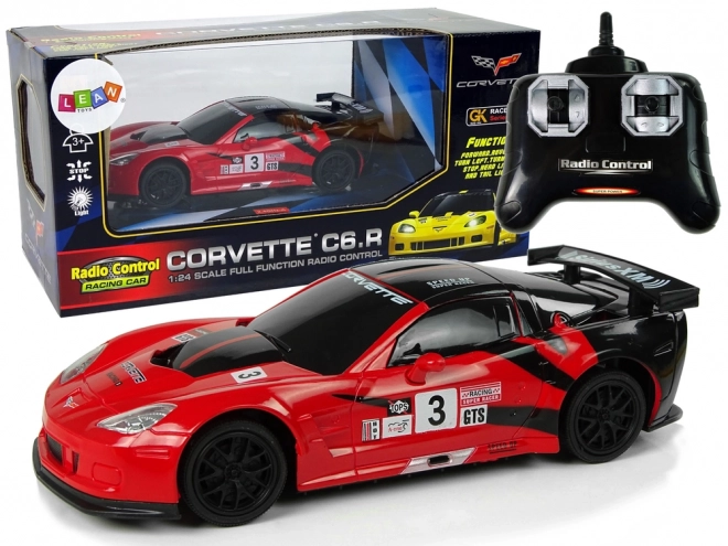 Sportauto R/C 1:24 Corvette C6.R rood met verlichting