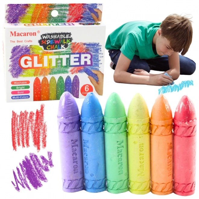 Krijt met Glitter - Set van 6 Stuks