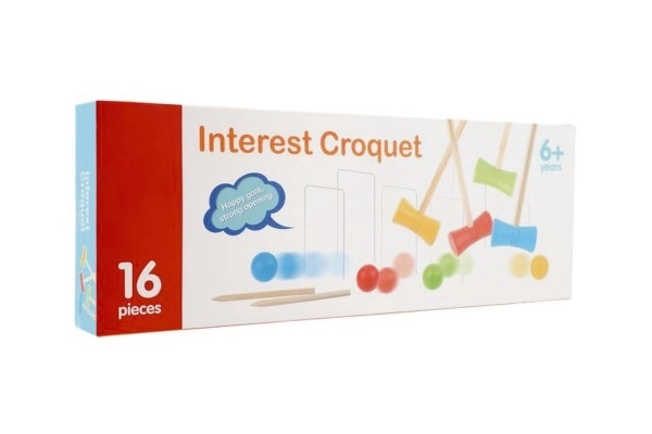 Spel Croquet hout in doos 59x21x6cm