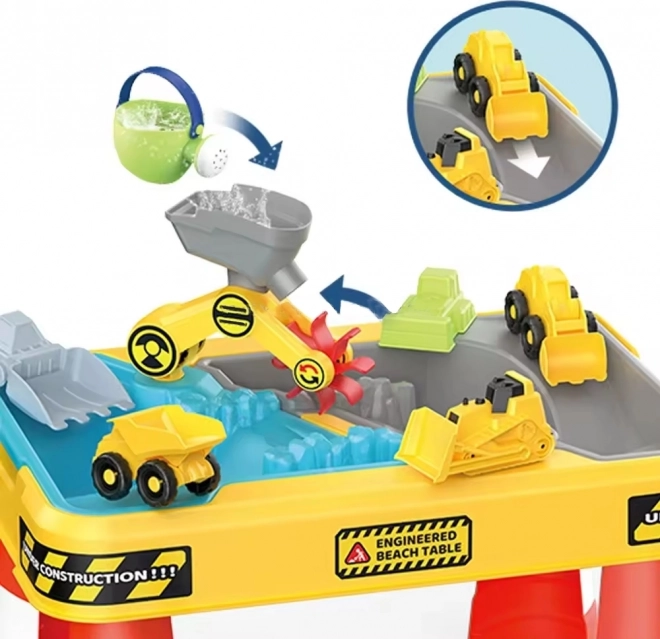 Woopie Water- en Zandtafel 2-in-1 Bouwspeelveld met 4 Autootjes 12el.