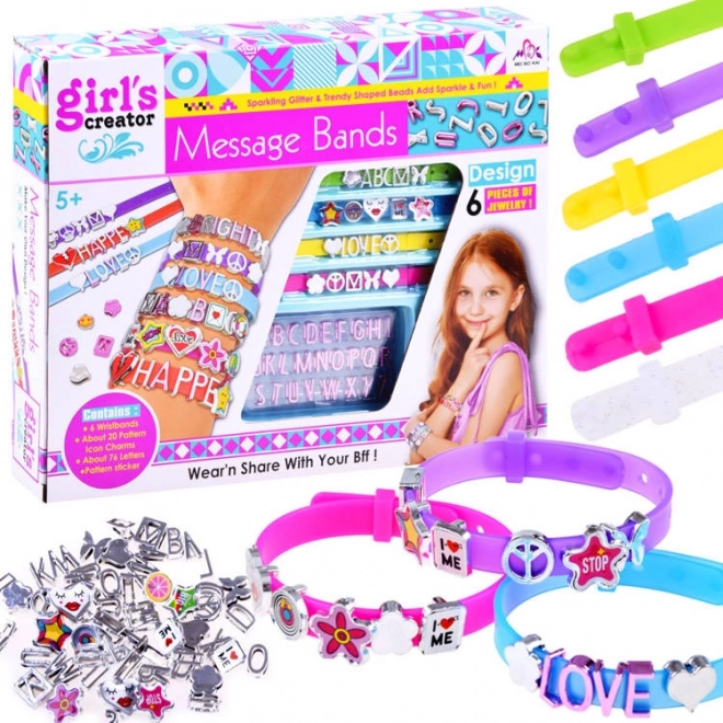 Creatieve set voor armbanden met letterkralen