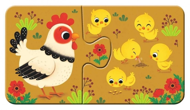 RAVENSBURGER Mijn eerste puzzel – dieren en hun jongen, 9×2 stukjes