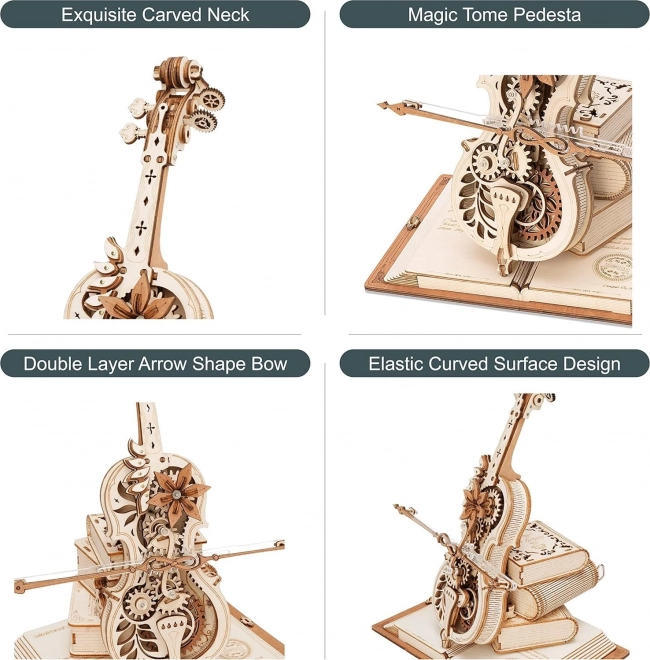RoboTime houten mechanische puzzel Magische cello (elektrische aandrijving)