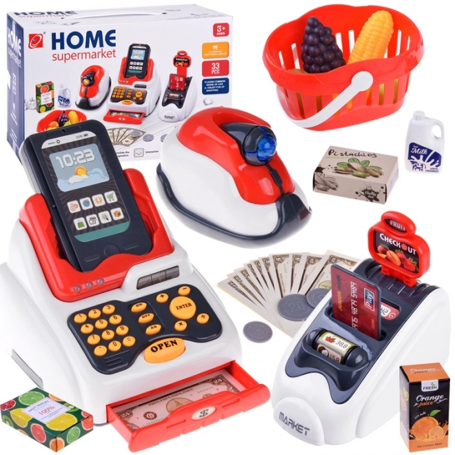Kinderset kassa met terminal en scanner