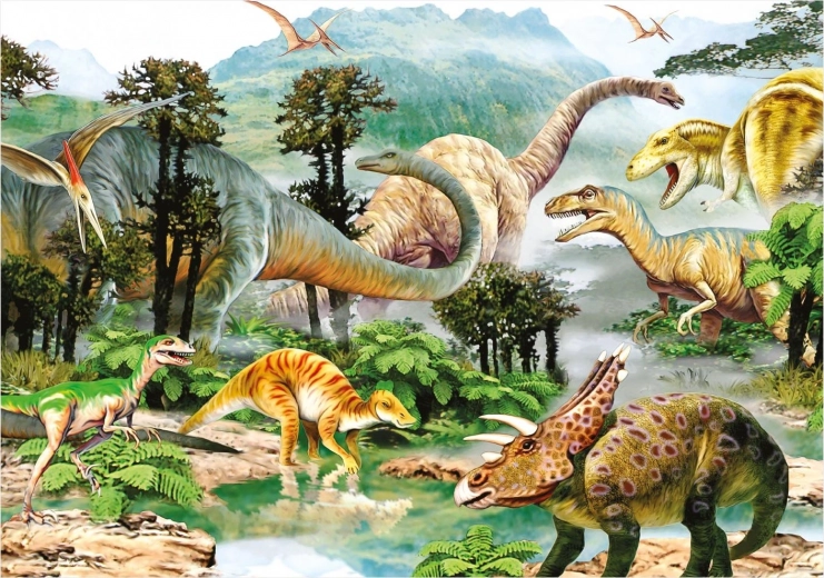 Dino puzzel leven van dinosaurussen 100 XL stukjes