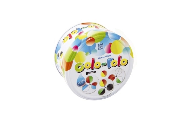 Gezelschapsspel Colo-rolo in een metalen doosje