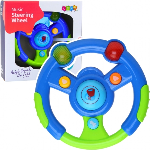 Interactief kinderstuurtje met licht en geluid groen-blauw
