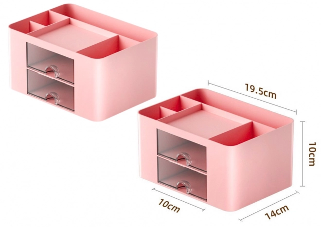 Roze bureau-organizer met lades