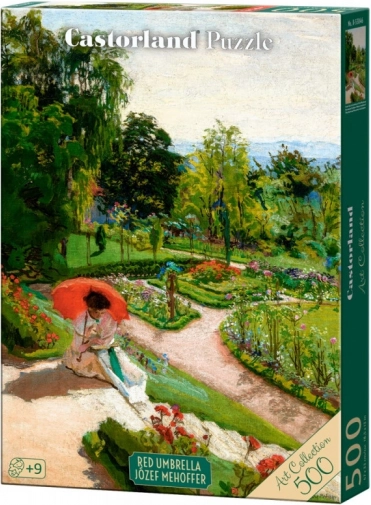 Puzzel 500 stukjes – Rode paraplu van Józef Mehoffer