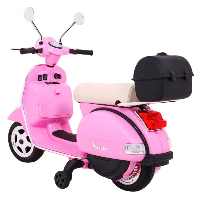 Elektrische kinderscooter Vespa roze met zijwieltjes