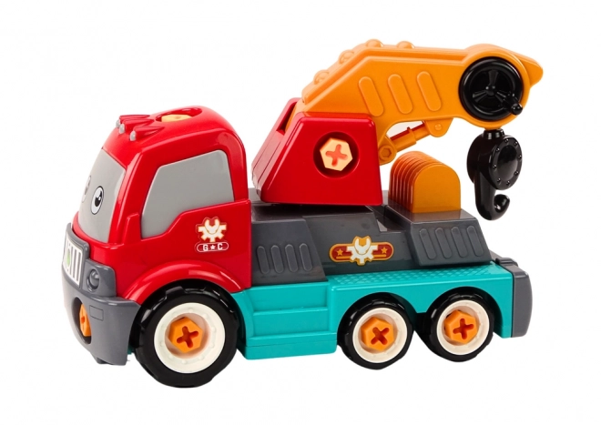Getekende vrachtwagen met kraan DIY