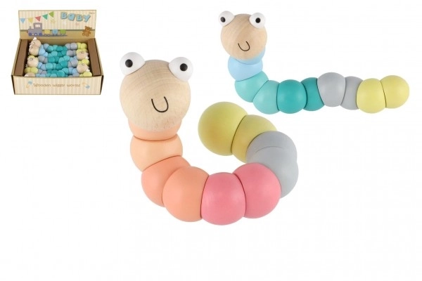 Scharnierende houten rups 16 cm