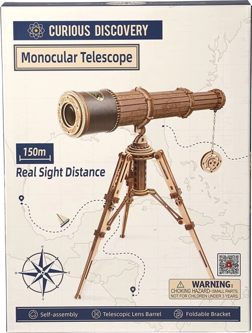 ROBOTIME Rokr Houten Model van een Monoculaire Telescoop