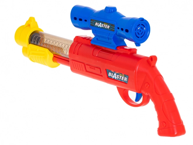 Schieten op een leeuwen doelwit met een pistool