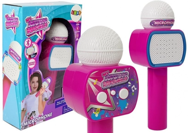 Kinder karaoke microfoon bluetooth roze