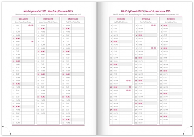 NOTIQUE Dagelijkse Agenda Balacron 2025, zwart, 15 x 21 cm
