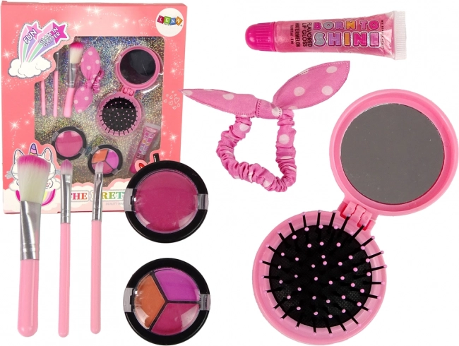 Kinder cosmeticaset met borstel, make-up en accessoires