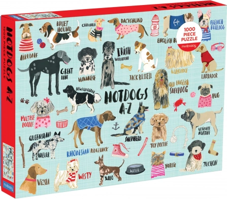 Puzzle Galison Hot Dogs A–Z 1000 stukjes