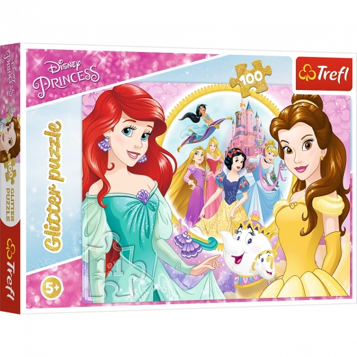 puzzel 100 stukjes met glitter – herinneringen BELLE en ARIEL van TREFL