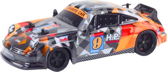 RC auto met afstandsbediening 1:18 rubberen driftwielen oranje
