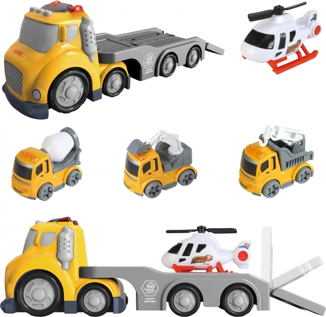 Gele sleepwagen WOOPIE City Truck met licht- en geluidseffecten