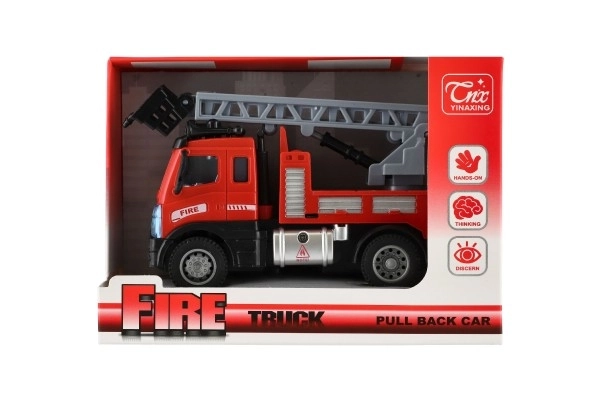 Plastic brandweerwagen met uitschuifbare ladder