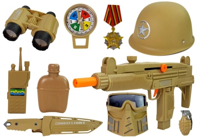 Militaire set Wapens met masker Helm Granaat Geluid