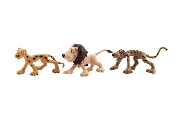 Vrolijke safari ZOO dieren van plastic 9-10cm 6 stuks in zak